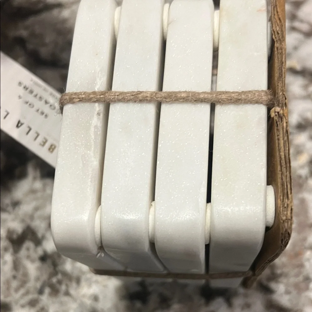 Bella Lux White Marble Queen of Hearts Coasters